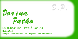 dorina patko business card