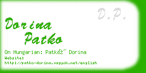 dorina patko business card